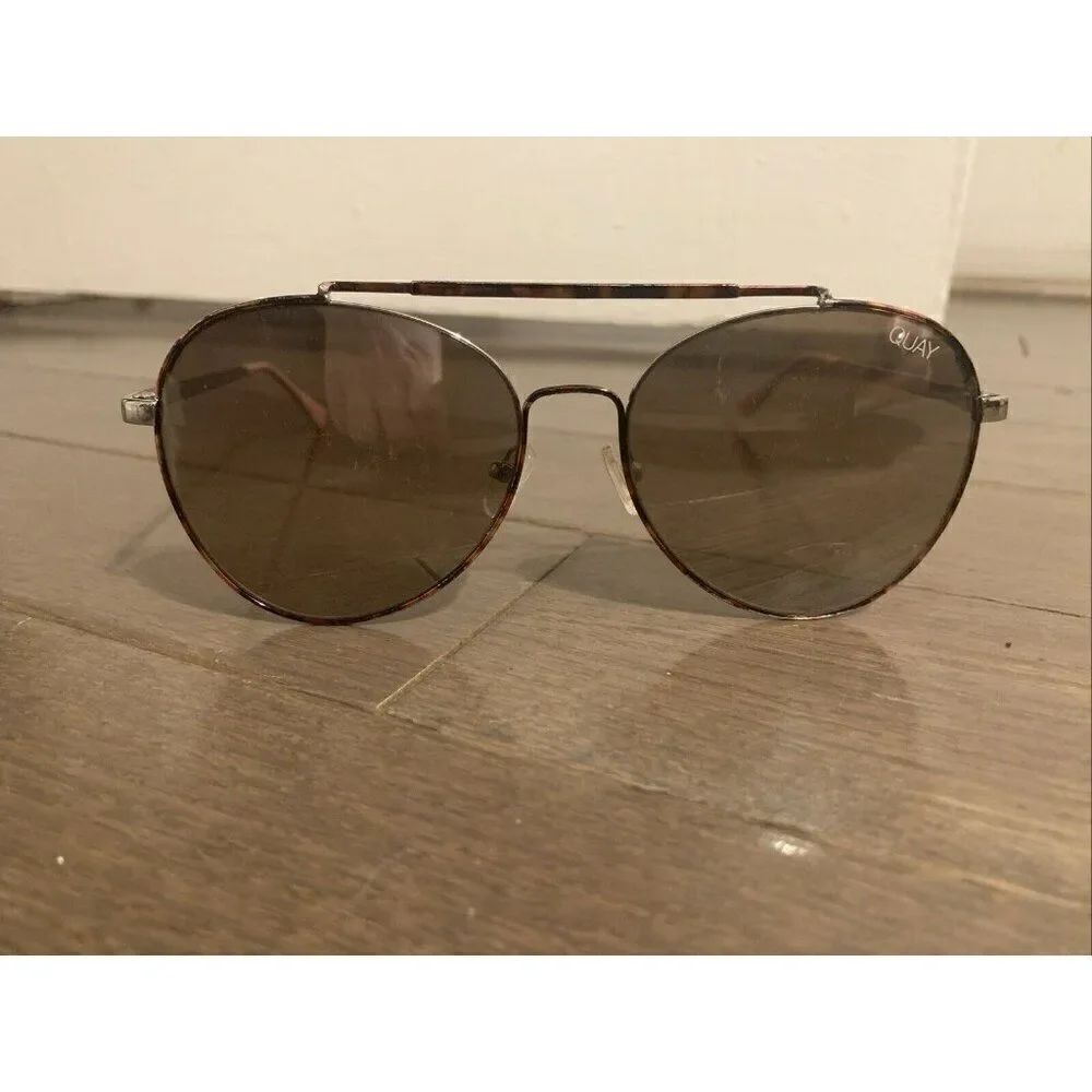 quay Womens aviator tortoise silver lens Sunglasses #8